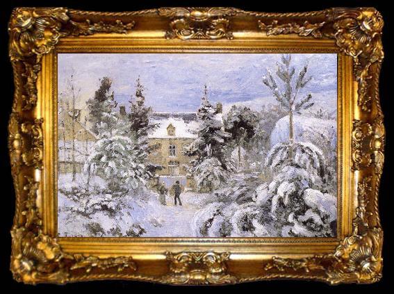 framed  Camille Pissarro Snow scenery, ta009-2